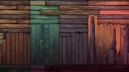 Colorful Wooden Planks Seamless Texture Pattern Background with Detailed Wood Grain and Rustic Design Elements for Backdrop or Wallpaper