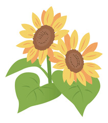 向日葵の花　イラスト