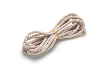 Bundle of rope on white background