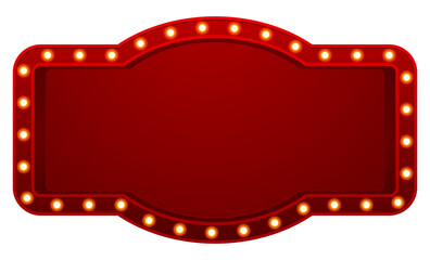 Retro red banner with glowing lights