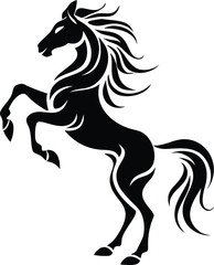 Rearing Horse Silhouette Vector Graphic Black Stallion Art