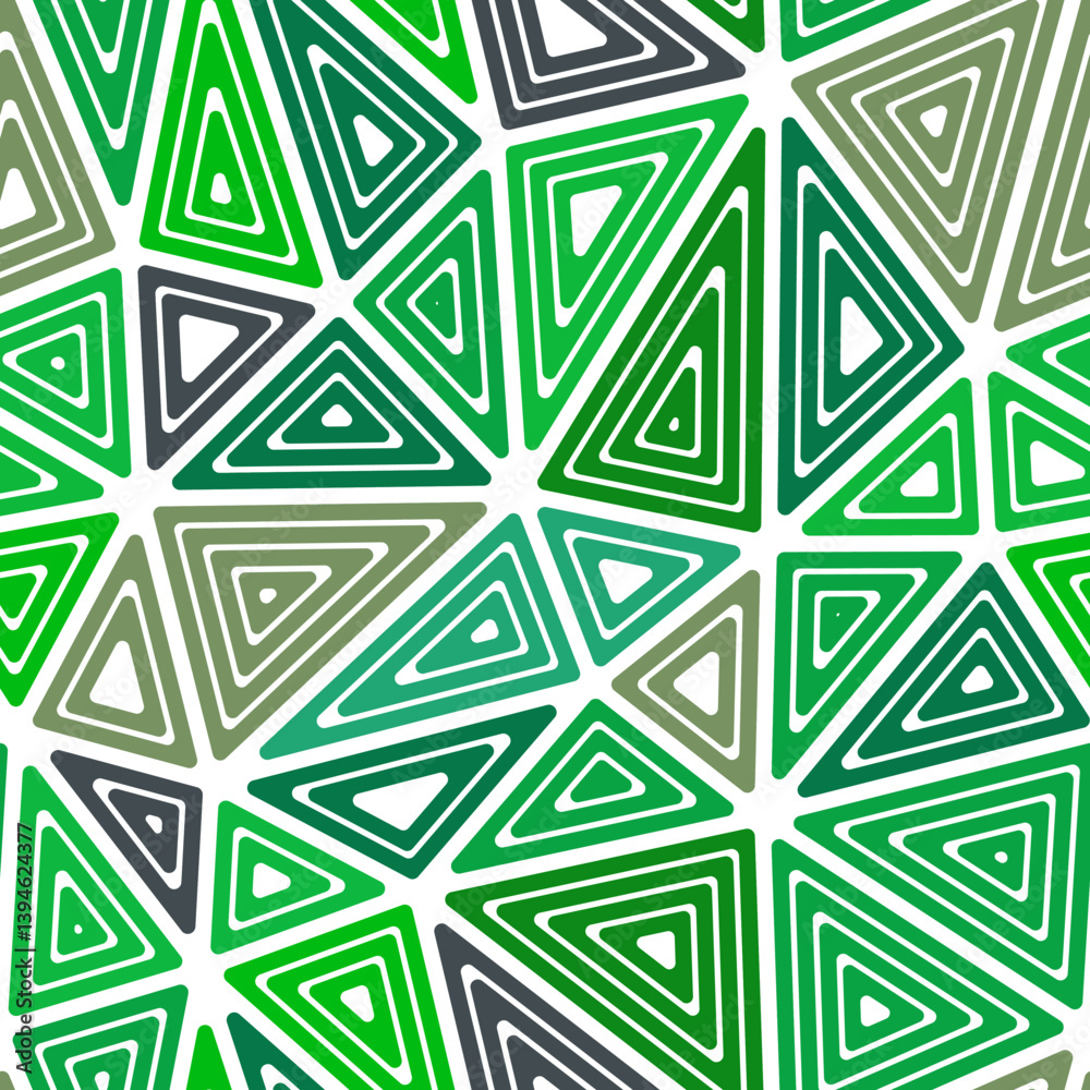 Poster tileable abstract background. multiple repeated inner triangles. big triangles size. multiple colors