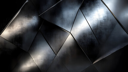 metal plating with sharp angular lines and moody lighting 