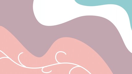 Pastel abstract wavy background with elegant white line ornament
