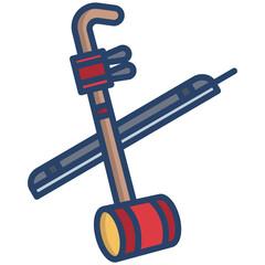 Linear color Erhu music icon