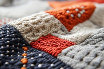 Colorful textured fabric close up