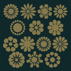 antique ornament mandala decoration collection with Japanese flower theme