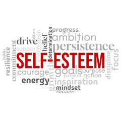 A bold and empowering word cloud centered on 