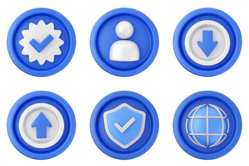 3d user interface icon set bundle