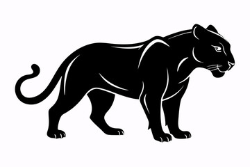 panther silhouette vector illustration black design and white background