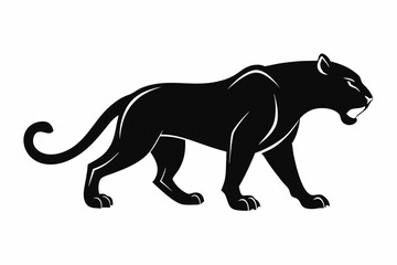 panther silhouette vector illustration black design and white background