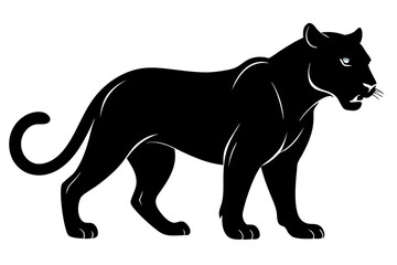 panther silhouette vector illustration black design and white background
