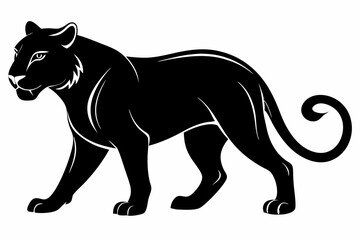 panther silhouette vector illustration black design and white background