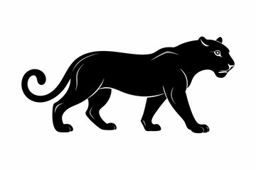 panther silhouette vector illustration black design and white background