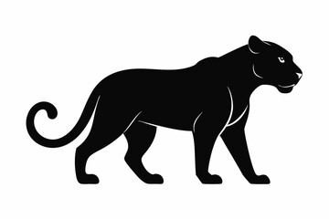 panther silhouette vector illustration black design and white background
