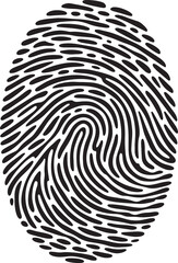 fingerprint black silhouette vector, Simple silhouette Design vector icon with white background. 
