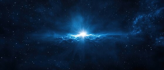 Naklejka premium Blue space and light flare