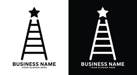 Ladder Star Logo Bold Black Ambition for Coaching