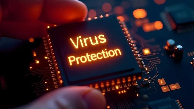 Bright and Secure: Futuristic Hardware Illuminated as It Powers Through Virus Protection and Digital Security