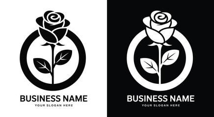 Ring and Rose Logo Bold Black Love for Wedding Planners