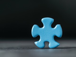 Blue jigsaw puzzle piece