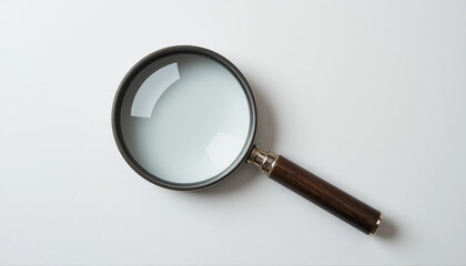 magnifying glass on white background