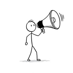 cartoon man with a megaphone