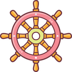 Obraz premium vector illustration of a ship steering