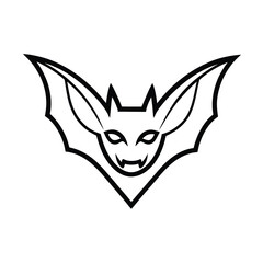 mascot style bat head with a sleek design and exaggerated features