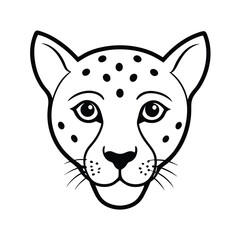 mascot style cheetah head with large playful eyes