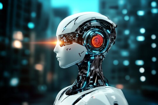 futuristic robot artificial intelligence concept