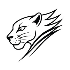 mascot style cheetah head with exaggerated speed lines