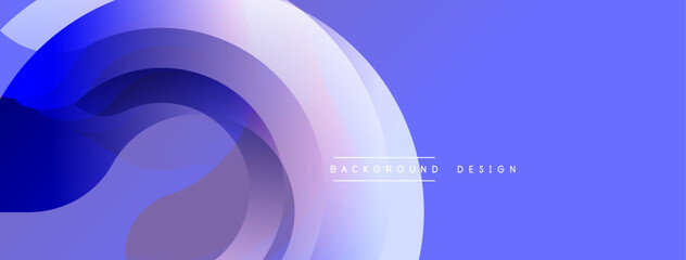 Abstract flowing layers create dynamic visual effect. Blue, purple hues blend seamlessly, forming modern background design. Smooth gradients suggest movement, depth.