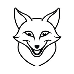 mascot style fox head with a playful stylized grin