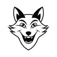 Fototapeta premium mascot style fox head with exaggerated features and smile