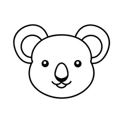 mascot style koala head with a slightly sleepy but cute look