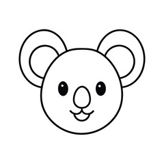 mascot style koala head with cute round ears and a smile