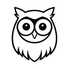Fototapeta premium mascot style owl head with large round eyes and spectacles