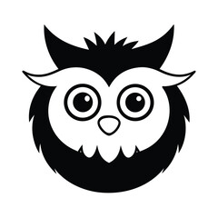 mascot style owl head with large round eyes and spectacles