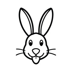 mascot style rabbit head with a long carrot shaped face