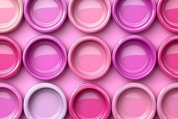 Monochromatic pattern, rows of pastel pink and magenta containers layout