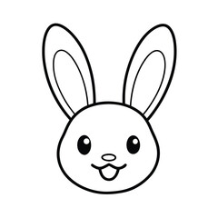 kawaii bunny head with big ears and a cheeky smile