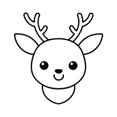 kawaii deer head with adorable antlers and blush