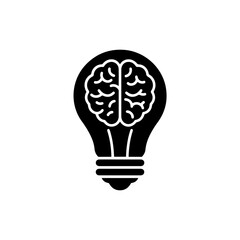 Lightbulb with Brain Filament - Learning and Creativity Symbol