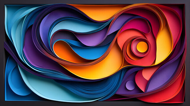 cut layered composition with dynamic curves and bold contrasting colors 