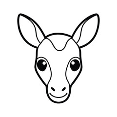 kawaii okapi head with large gentle eyes and a soft expression