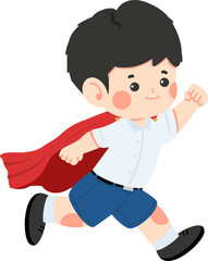 Cartoon Boy Running in a Superhero Costume student