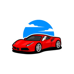 modern car and sport supercar vector illustration