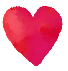 絵の具調赤いハートマーク