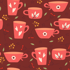 Adorable ceramic tea vibes: teapots, cups, and mugs with vintage charm, plus funky vector-patterned tea cups and mugs. Cute isolated designs for tea lovers and cozy kitchens!